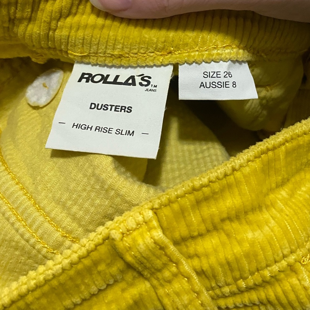 Rolla’s Dusters Cord Shorts 26 Yellow Gold Retro 70s High Rise Mustard Boho - Picture 6 of 9